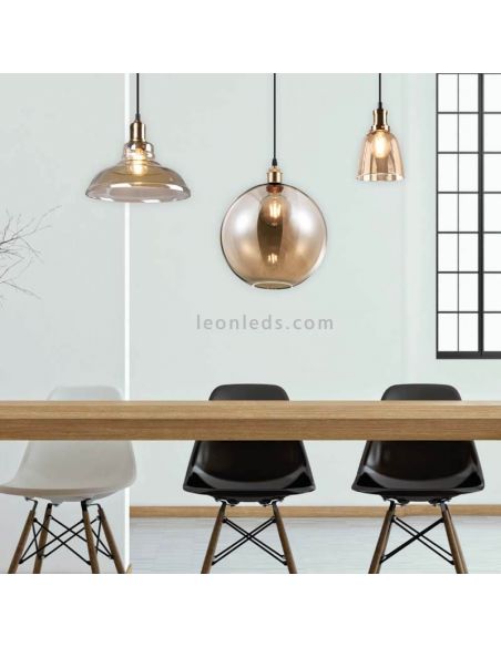 Suspension boule de verre Dino bronze | Éclairage Léonleds