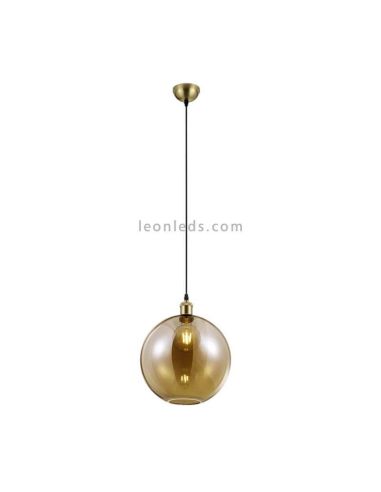 Suspension boule de verre bronze Dino | leonleds