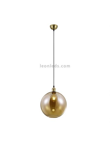 Suspension boule de verre bronze Dino | leonleds