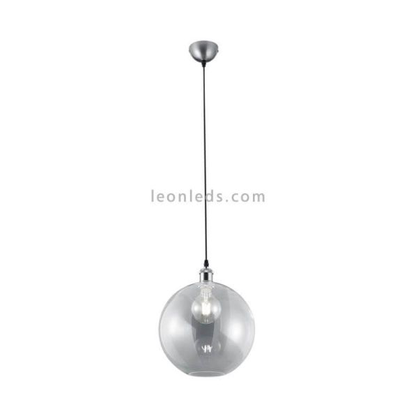 Suspension boule de verre Dino nickel | leonleds