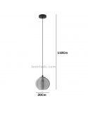Lámpara de techo interior globo de cristal 1xE27 serie Ariscani dimensiones marca Eglo Iluminación | LeonLeds Iluminación