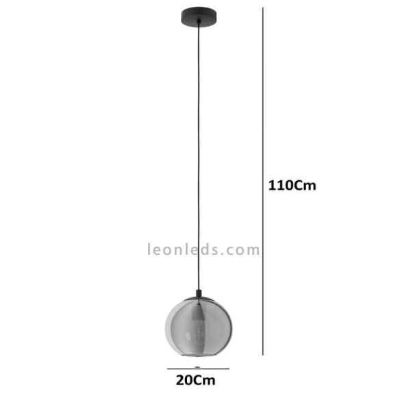 Lámpara de techo interior globo de cristal 1xE27 serie Ariscani dimensiones marca Eglo Iluminación | LeonLeds Iluminación