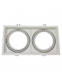 Aro Empotrable para dos bombillas AR111-G53 V-TAC VT-7222 3576 3582 | LeonLeds