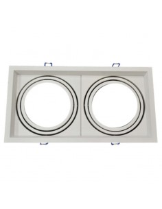 Aro Empotrable para dos bombillas AR111-G53 V-TAC VT-7222 3576 3582 | LeonLeds