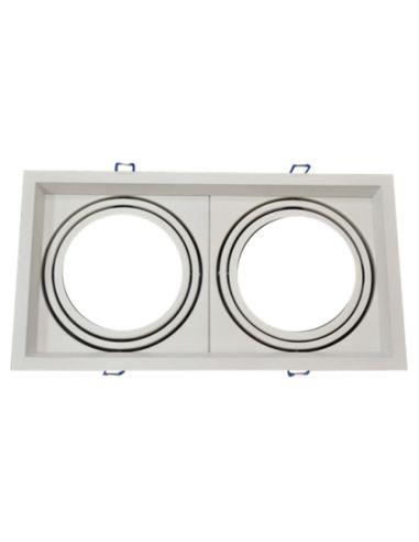 Aro Empotrable para dos bombillas AR111-G53 V-TAC VT-7222 3576 3582 | LeonLeds