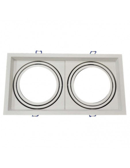 Aro Empotrable para dos bombillas AR111-G53 V-TAC VT-7222 3576 3582 | LeonLeds