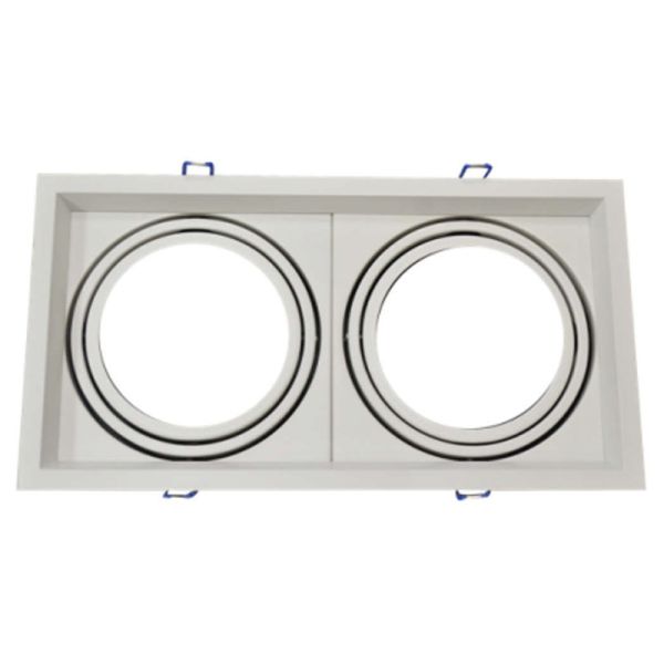 Anel de encastrar para duas lâmpadas AR111-G53 V-TAC VT-7222 3576 3582 | leonleds