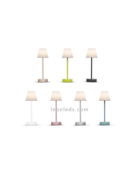 Lampe de Table LED Extérieure Rechargeable 30cm Lola Slim | Lampe à piles en PVC | Éclairage LeonLeds