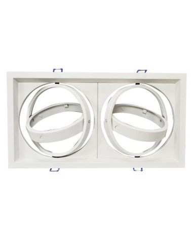 Anel de encastrar para duas lâmpadas AR111-G53 V-TAC VT-7222 3576 3582 | leonleds