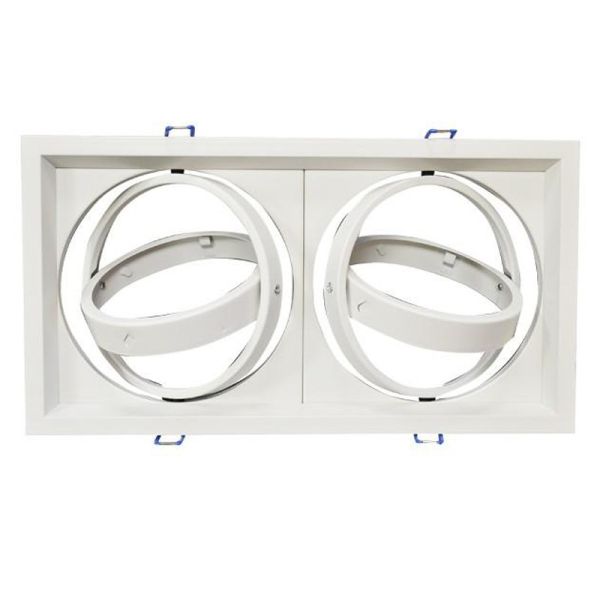 Aro Empotrable para dos bombillas AR111-G53 V-TAC VT-7222 3576 3582 | LeonLeds