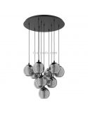 Lámpara colgante grande 10xE27 cristal negro transparente Ariscani Eglo Iluminación | LeonLeds Iluminación