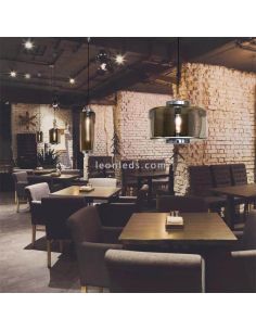 Candeeiro Suspenso alongada bronze série Jarras 1XE27 2