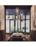 Allongé Chrome Graphite Pendant Lamp Jars photo environnement 1XE27 | Éclairage LeonLeds