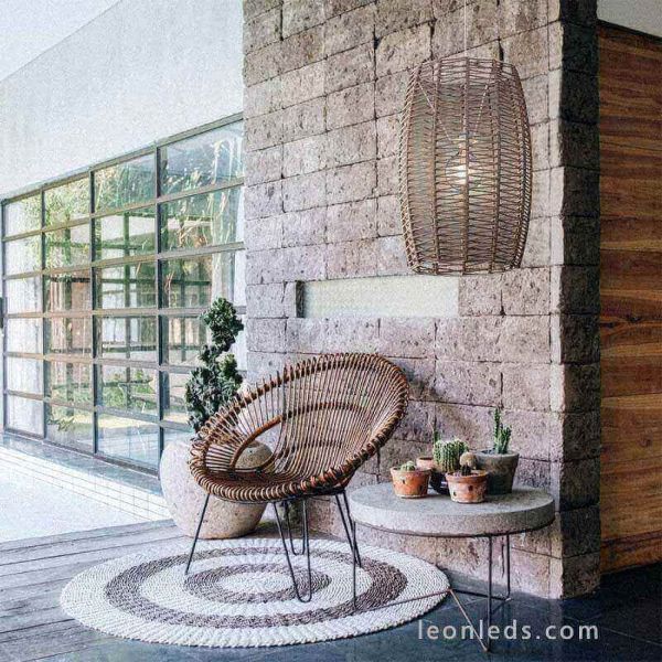 Lámpara colgante de techo cuerdas personalizables IP20 o IP64 Poma foto de ambiente Olé¡ By FM | LeonLeds Iluminación