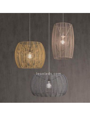 Lámpara colgante de cuerdas personalizables opción de IP20 o IP64 serie Poma Olé¡ By FM | LeonLeds Iluminación