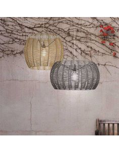 Lámpara de techo mediana de cuerda y metal IP20 o IP64 Poma Olé¡ By FM | LeonLeds Iluminación 2