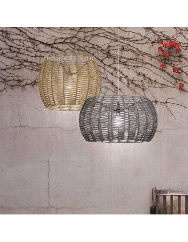 Lámpara de techo mediana de cuerda y metal IP20 o IP64 Poma foto de ambiente Olé¡ By FM | LeonLeds Iluminación