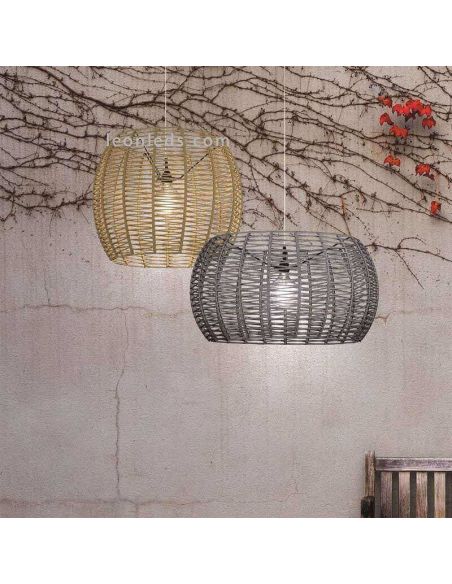 Plafonnier moyen corde et métal IP20 ou IP64 Poma ambient photo Olé¡ By FM | Éclairage LeonLeds