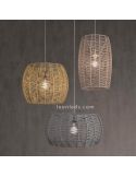 Lámpara de techo tamaño mediana fabricada de cuerda y metal con IP20 o IP64 Poma Olé¡ By FM | LeonLeds Iluminación