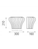 Applique murale d'intérieur 1xE27 marron Nanok dimensions lampe marque ACB Iluminación | Éclairage LeonLeds