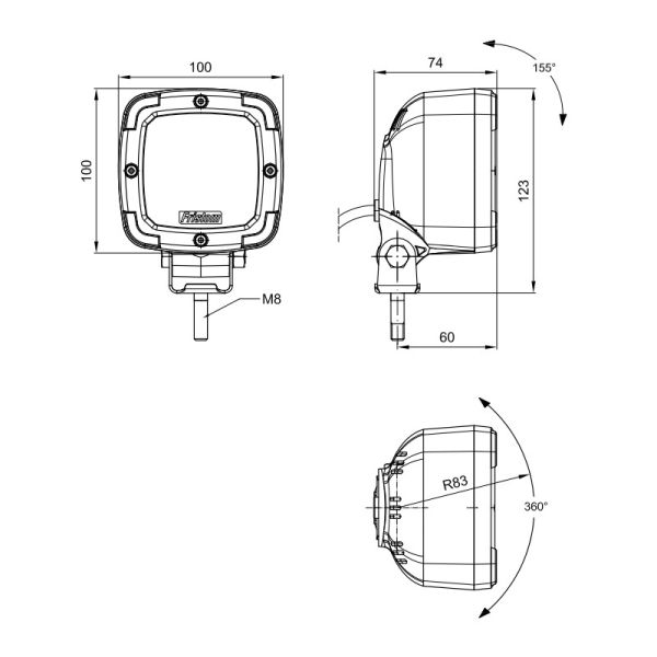 Luz de Ré LED - Quadrada - Aprovada pela Fristom para Caminhões | LeonLeds