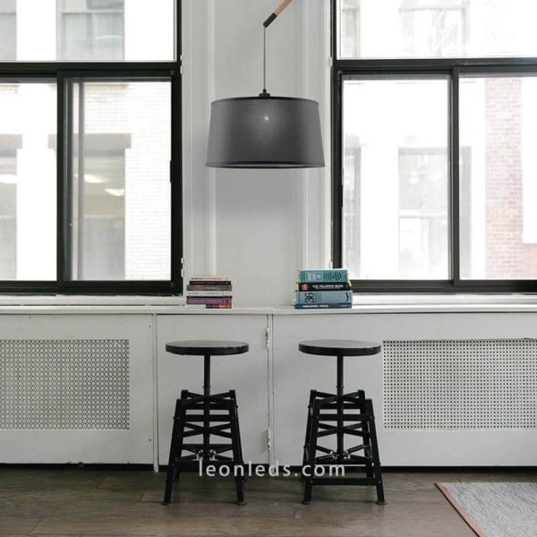 Luminária de teto estilo nórdico, série Nordic, cor preta, foto ambiente, marca Mantra | LeonLeds Lighting