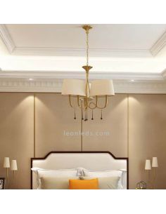 Candeeiro de teto Paola dourado 3 braços Ø77Cm 6XE14 3540 2