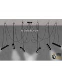 Suspension avec abat-jour cylindriques orientables Pepo | Éclairage LeónLeds | Plafonnier 4 spots salon