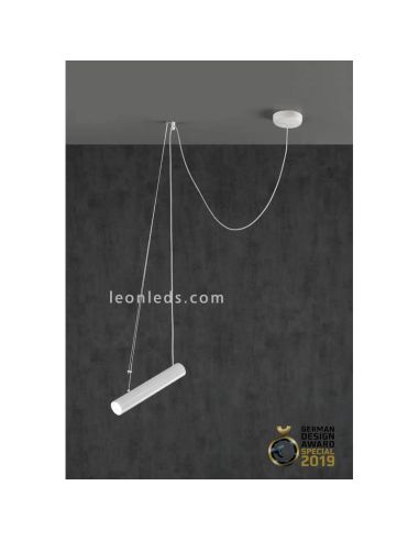 Suspension avec abat-jour cylindriques orientables Pepo | Éclairage LeónLeds | Plafonnier 1 ampoule blanche
