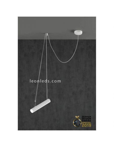 Suspension avec abat-jour cylindriques orientables Pepo | Éclairage LeónLeds | Plafonnier 1 ampoule blanche