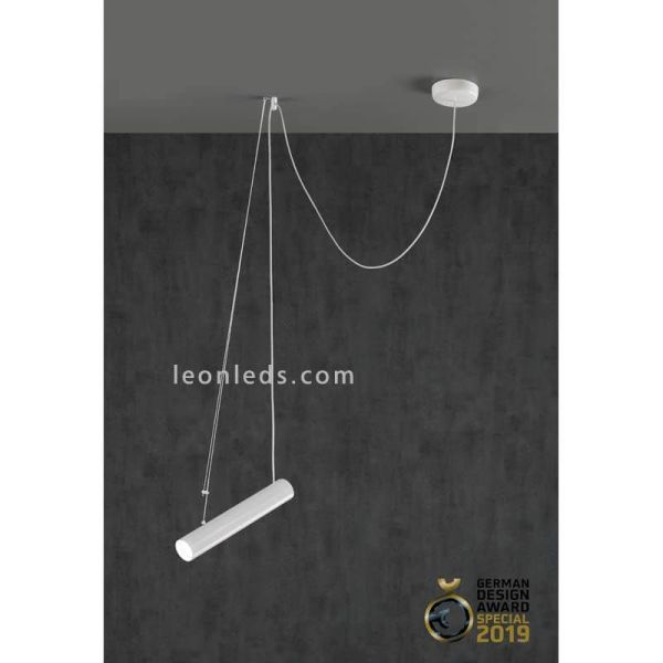 Suspension avec abat-jour cylindriques orientables Pepo | Éclairage LeónLeds | Plafonnier 1 ampoule blanche