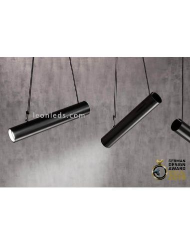 Lámpara colgante con pantallas cilíndricas regulables Pepo | LeónLeds Iluminación | Lámpara de techo con focos regulables
