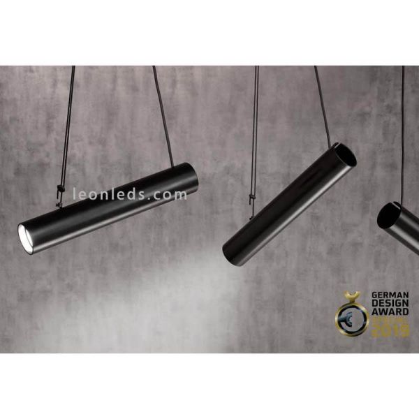 Suspension avec abat-jour cylindriques orientables Pepo | Éclairage LeónLeds | Plafonnier avec spots orientables