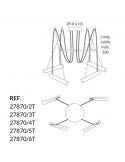 Suspension avec abat-jour cylindriques orientables Pepo | Éclairage LeónLeds | Plafonnier 4 spots mesures