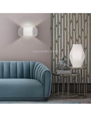Aplique de pared Mirta E27 blanco ambiente | Leónleds