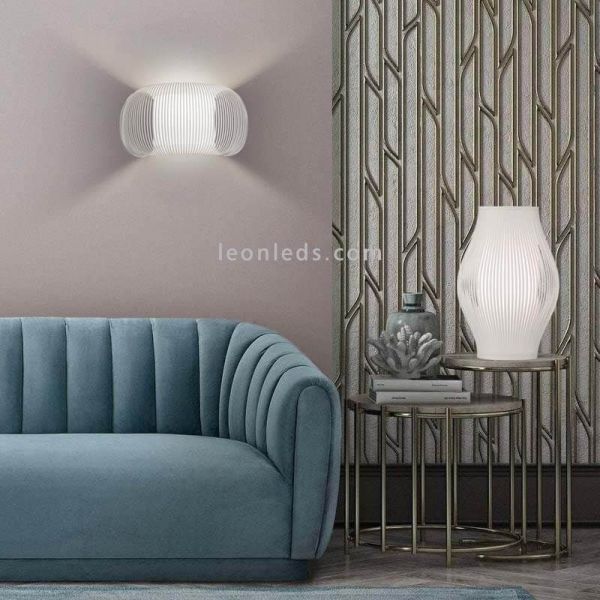 Aplique de pared Mirta E27 blanco ambiente | Leónleds