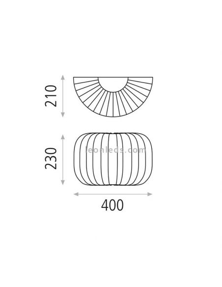 Aplique Mirta E27 2 cores disponíveis dimensões | leonleds