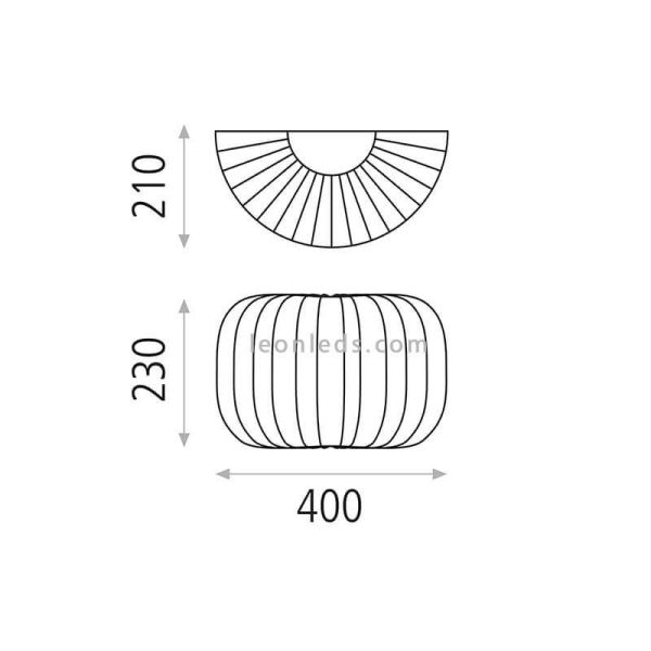 Aplique de pared Mirta E27 2 colores disponibles dimensiones | Leónleds