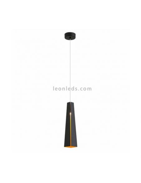 Lámpara de Techo moderna color Negra y Dorada Pluma marca Faro Barcelona | LeonLeds Iluminación