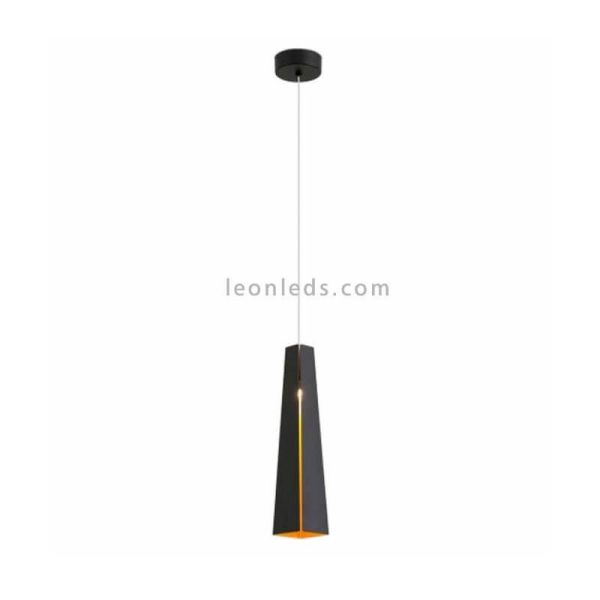 Lampe à suspension moderne noire et dorée Pluma de la marque Faro Barcelona | Éclairage LeonLeds