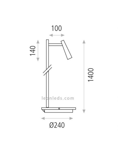 Lámpara de pie LED orientable blanca Panau dimensiones lámpara marca ACB Iluminación | Leónleds Iluminación