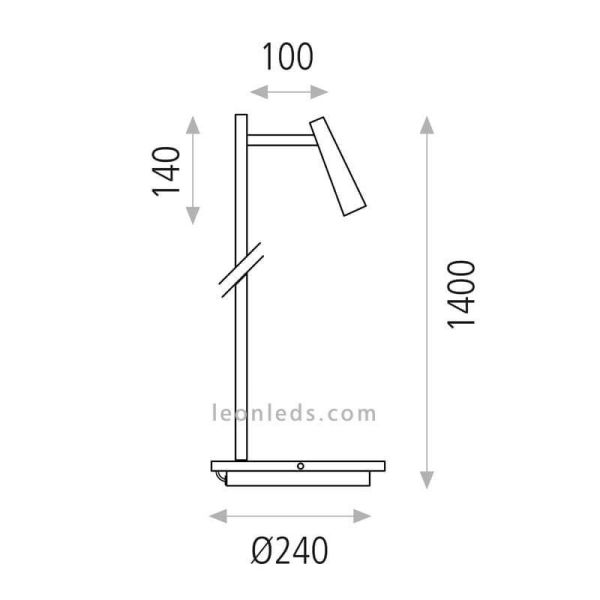 Lámpara de pie LED orientable blanca Panau dimensiones lámpara marca ACB Iluminación | Leónleds Iluminación