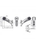 Dimensiones Cuerno LED largo con luz Delantera, Roja y Ambar 12V/24V 575BCL Was | LeonLeds