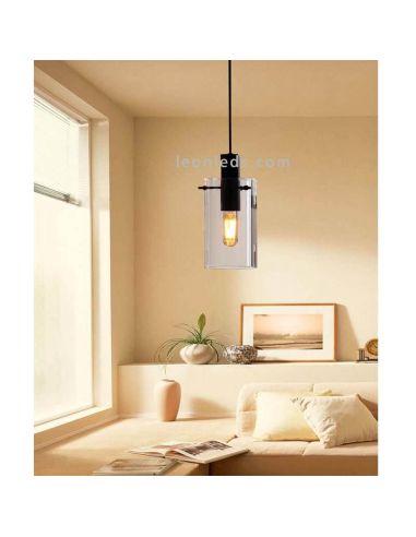 Lámpara colgante de techo LED de cristal Montefino 1XE27 | Lámpara 5 puntos luz Eglo Iluminación | LeonLeds Iluminación