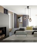 Lámpara de techo LED vintage de madera serie Basildon 3XE27 marca Eglo Iluminación | LeonLeds Iluminación