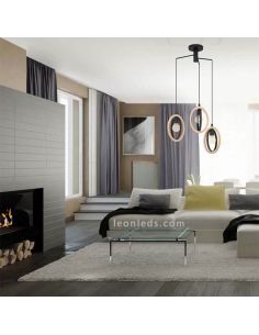 Plafonnier LED vintage en bois Basildon 3XE27 | Plafonnier Vintage de Eglo Iluminación | Éclairage LeonLeds 2