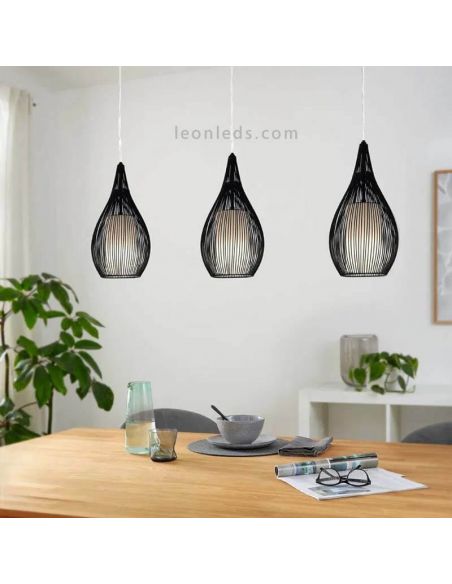 Lámpara de techo LED moderna serie Razoni bombillas 3xE27 foto de ambiente marca Eglo Iluminación | LeonLeds