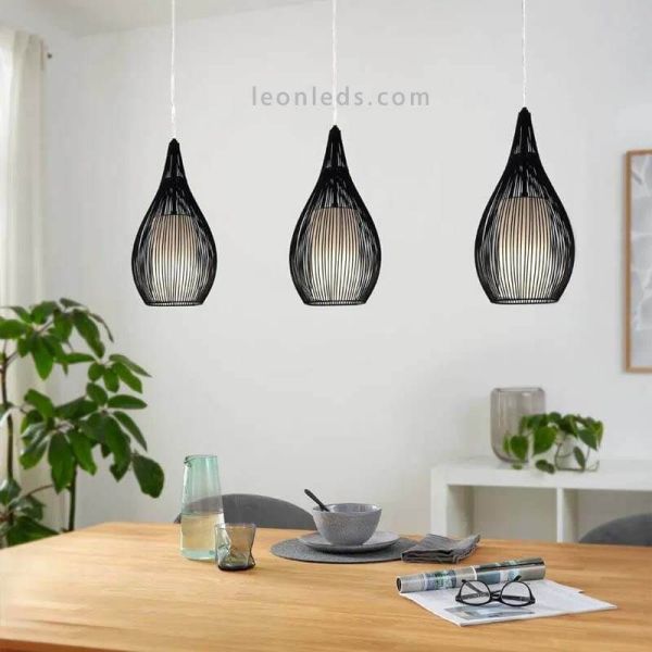Lámpara de techo LED moderna serie Razoni bombillas 3xE27 foto de ambiente marca Eglo Iluminación | LeonLeds