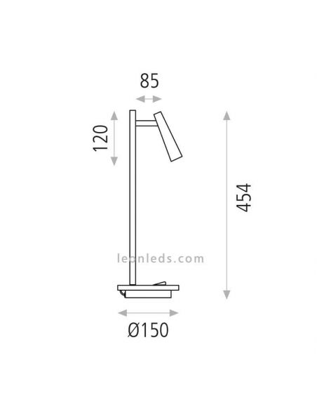 Candeeiro de mesa LED branco Panau dimensões lâmpada marca ACB Iluminación | Iluminação Leonleds