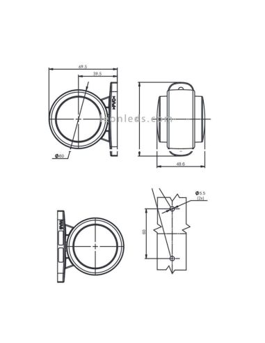 Dimensiones Galibo LED corto con efecto Neon 12V-24V 781 Was | LeonLeds